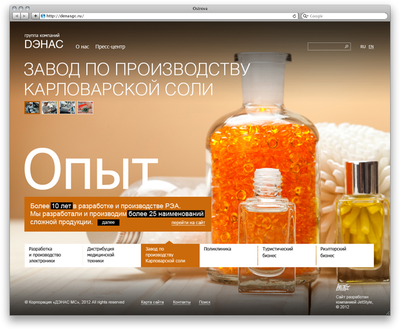 Сделали дизайн корпоративного сайта группы компаний Дэнас